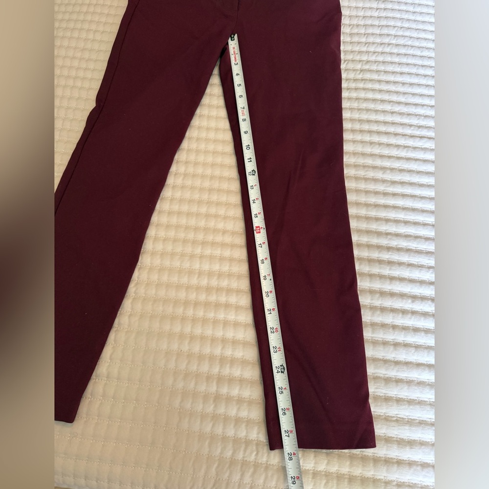 LOFT Burgundy Straight-Leg Pants - Picture 2 of 7